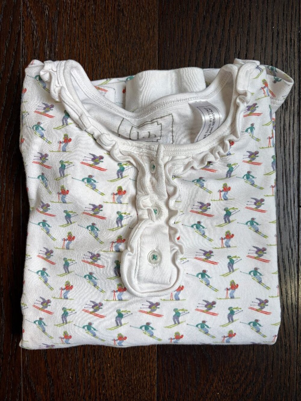 Lila and Hayes Ski Print Pajama Top (White) - Size 10